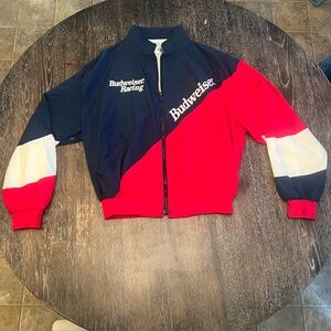 Vintage Miss Budweiser Speed Boat Racing Nylon Windbreaker Jacket Made in USA